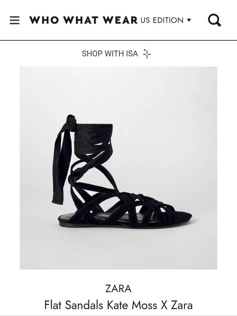 ZARA Black Strappy Wrap Gladiator Sandals